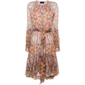 Etro, Dames, Jurken, Veelkleurig, Maat: S Zijde,