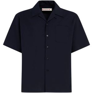 Marni, Heren, Overhemden, Blauw, Maat: M Wol,