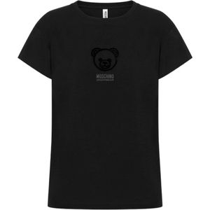 Moschino, Dames, Tops, Zwart, Maat: S Katoen,