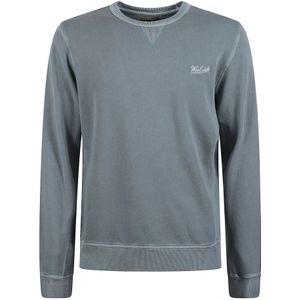 Woolrich Blauwe Katoenen Crewneck Sweatshirt , Green , Heren , Maat: L
