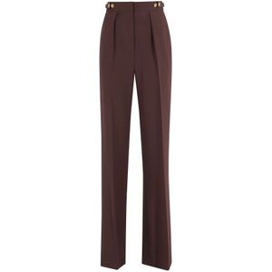Elisabetta Franchi, Dames, Broeken, Bruin, Maat: S Poliester,