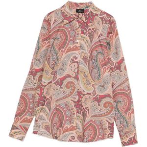 Etro, Dames, Blouses & Shirts, Rood, Maat: M