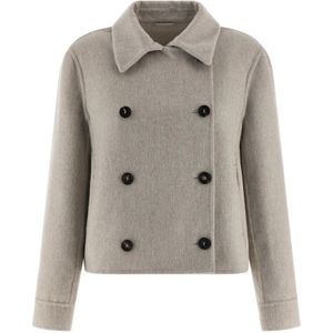 Brunello Cucinelli, Dames, Mantels, Grijs, Maat: S Kasjmier,