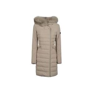 Peuterey Beige Seriola Hooded Parka , Beige , Dames , Maat: L