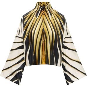 Roberto Cavalli, Dames, Blouses & Shirts, Veelkleurig, Maat: S Zijde,