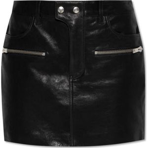 Anine Bing, Dames, Rokken, Zwart, Maat: M Leer,