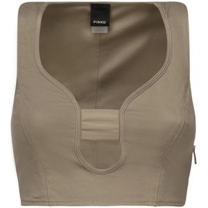 Pinko, Dames, Tops, Beige, Maat: 3XS Katoen,