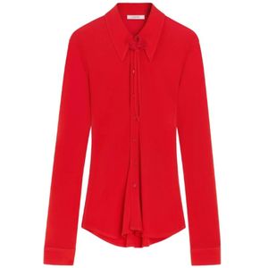 Lemaire, Dames, Blouses & Shirts, Rood, Maat: 2XS Leer,