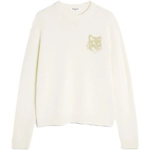 Maison Kitsuné, Heren, Truien, Beige, Maat: S Wol,