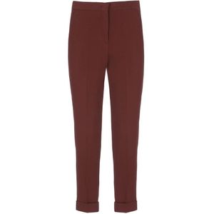 Etro, Dames, Broeken, Rood, Maat: L Leer,