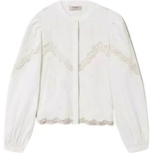Twinset, Dames, Blouses & Shirts, Wit, Maat: S Katoen,