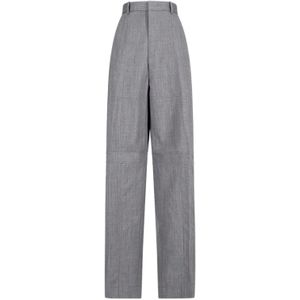 Jil Sander, Heren, Broeken, Grijs, Maat: S Wol,