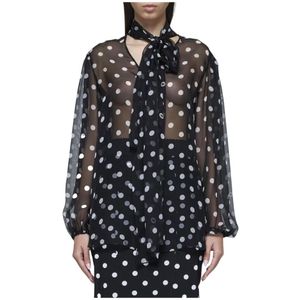 Dolce & Gabbana, Dames, Blouses & Shirts, Zwart, Maat: S