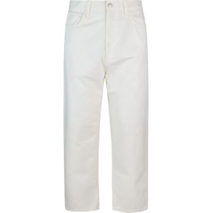 Carhartt Wip, Heren, Broeken, Wit, Maat: W31 Katoen,