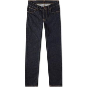 Nudie Jeans, Heren, Jeans, Blauw, Maat: W32 L32 Katoen,
