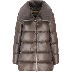 Herno, Dames, Jassen, Grijs, Maat: S Nylon,