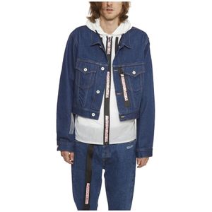 Off White, Heren, Jassen, Blauw, Maat: M Denim,