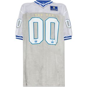 Off White, Dames, Jurken, Grijs, Maat: XS Leer,