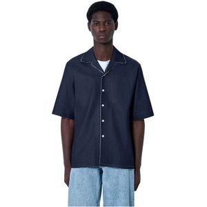 Marni, Heren, Overhemden, Zwart, Maat: L Denim,
