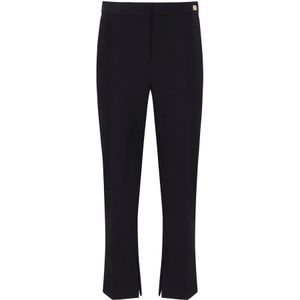 Elisabetta Franchi, Dames, Broeken, Zwart, Maat: S Poliester,