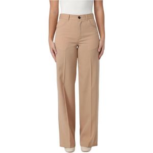 Jil Sander, Dames, Broeken, Beige, Maat: L Leer,
