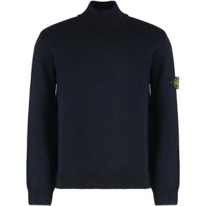 Stone Island, Heren, Truien, Blauw, Maat: XL Katoen,