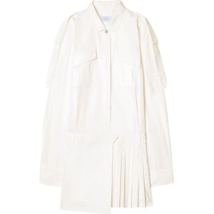 Off White, Dames, Jurken, Beige, Maat: 2XS Katoen,