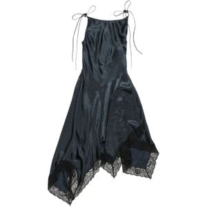 Acne Studios, Dames, Jurken, Blauw, Maat: XS Satijn,