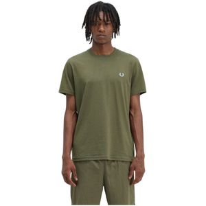 Fred Perry, Heren, Tops, Groen, Maat: S Katoen,