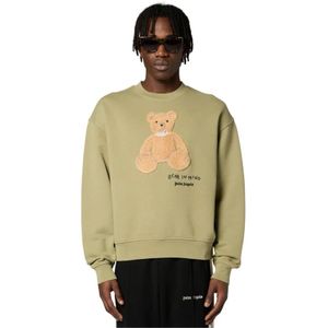 Palm Angels, Heren, Sweatshirts & Hoodies, Groen, Maat: 2XL Katoen,