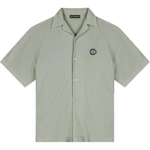 Black Bananas - Monogram Waffle Shirt - Groen - Overhemd