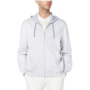 Brunello Cucinelli, Heren, Sweatshirts & Hoodies, Grijs, Maat: M Katoen,