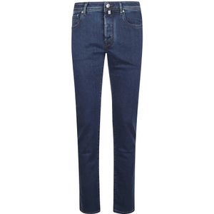 Jacob Cohën, Heren, Jeans, Blauw, Maat: W35 Leer,