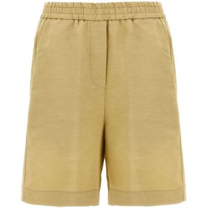 Nude, Dames, Korte broeken, Beige, Maat: 2XS Linnen,