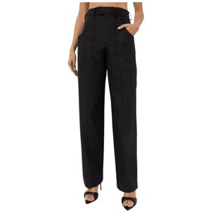 Isabel Marant, Dames, Broeken, Zwart, Maat: 2XS Katoen,