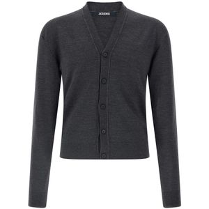 Jacquemus, Heren, Truien, Grijs, Maat: S Wol,