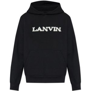 Lanvin, Heren, Sweatshirts & Hoodies, Zwart, Maat: 2XL Katoen,