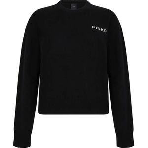 Pinko, Dames, Truien, Zwart, Maat: L Wol,