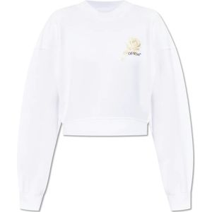 Off White, Dames, Sweatshirts & Hoodies, Wit, Maat: L Katoen,
