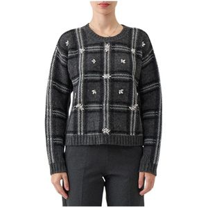 Ermanno Scervino, Dames, Truien, Grijs, Maat: S Wol,