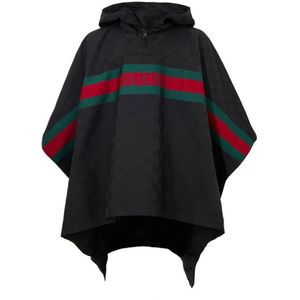 Gucci - Trench Coat - Zwart - Polyester - Met Web Logo en Monogram Print