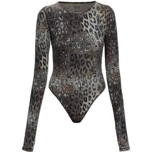 Diesel, Dames, Tops, Grijs, Maat: L Nylon,