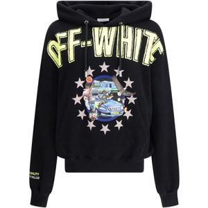 Off White, Heren, Sweatshirts & Hoodies, Zwart, Maat: M Katoen,