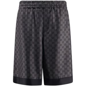 Gucci, Heren, Korte broeken, Grijs, Maat: M Zijde,