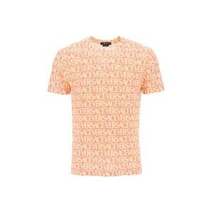 Versace Allover Print Crew-neck T-Shirt , Multicolor , Heren , Maat: S