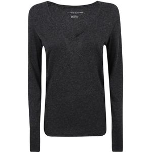 Majestic Filatures, Dames, Tops, Grijs, Maat: L Katoen,