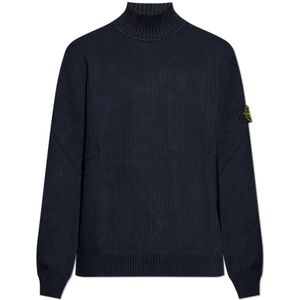 Stone Island, Heren, Truien, Blauw, Maat: L Leer,