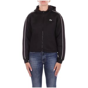 Lacoste, Dames, Sweatshirts & Hoodies, Zwart, Maat: M Poliester,