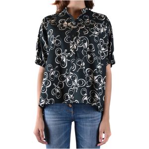 Aspesi, Dames, Blouses & Shirts, Zwart, Maat: XS