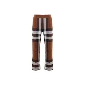 Burberry Wijde Geruite Broek , Brown , Heren , Maat: S